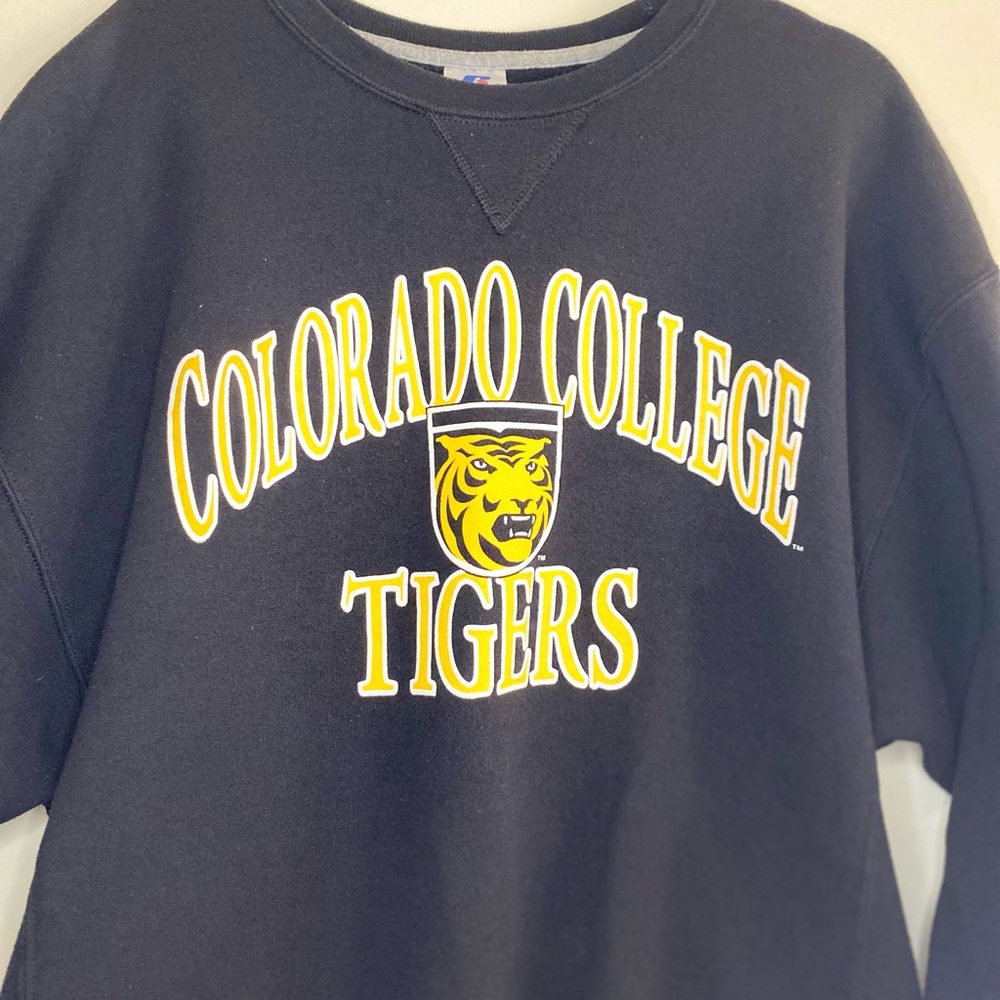Graphic college crew neck
